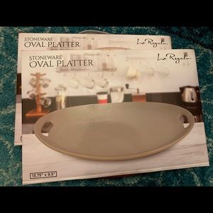 La Regalo Stoneware Oval Platter 13.75” x 9.5”